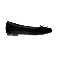 Ladida Shoes Black Croc Ballet Flats