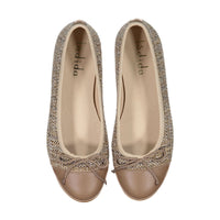 Ladida Shoes Beige Tweed Ballet Flats