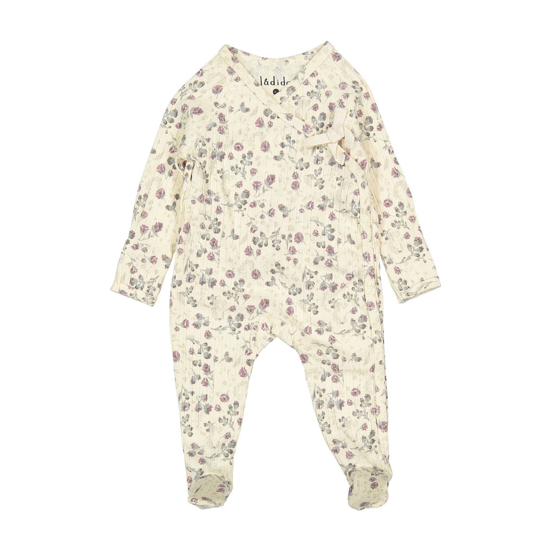 Ladida Layette Pink Floralese Wrap Style Footies