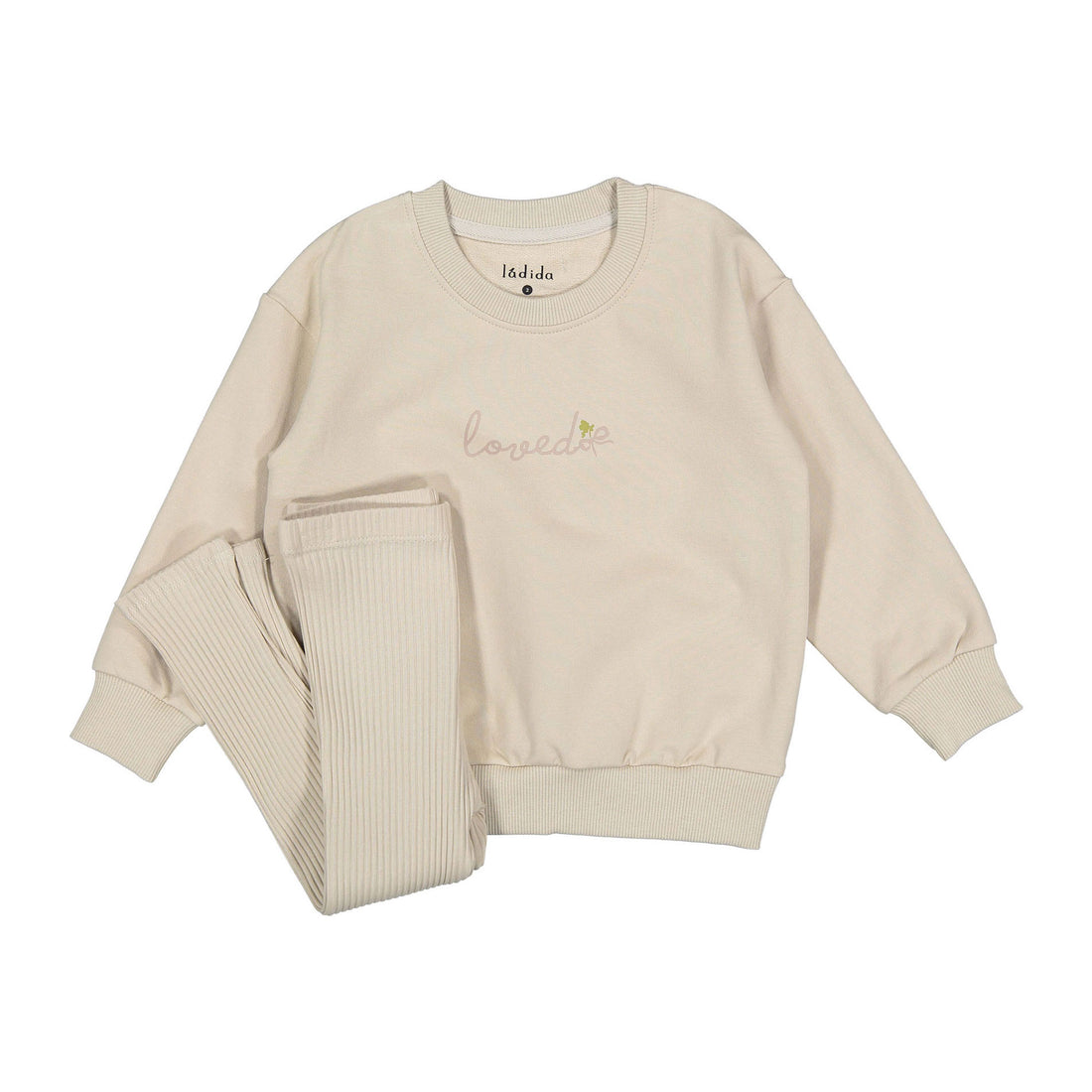 Ladida Layette Taupe Loved Sweatshirt Set Ladida Layette Taupe Loved Sweatshirt Set