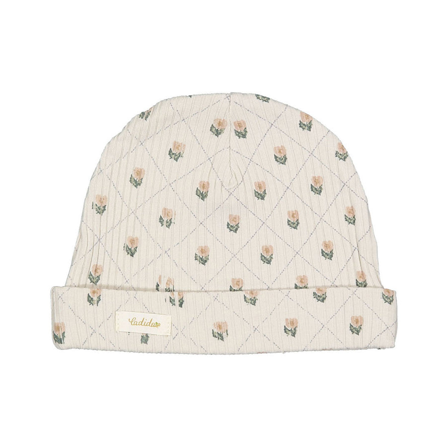 Ladida Layette Pink Grid Hat