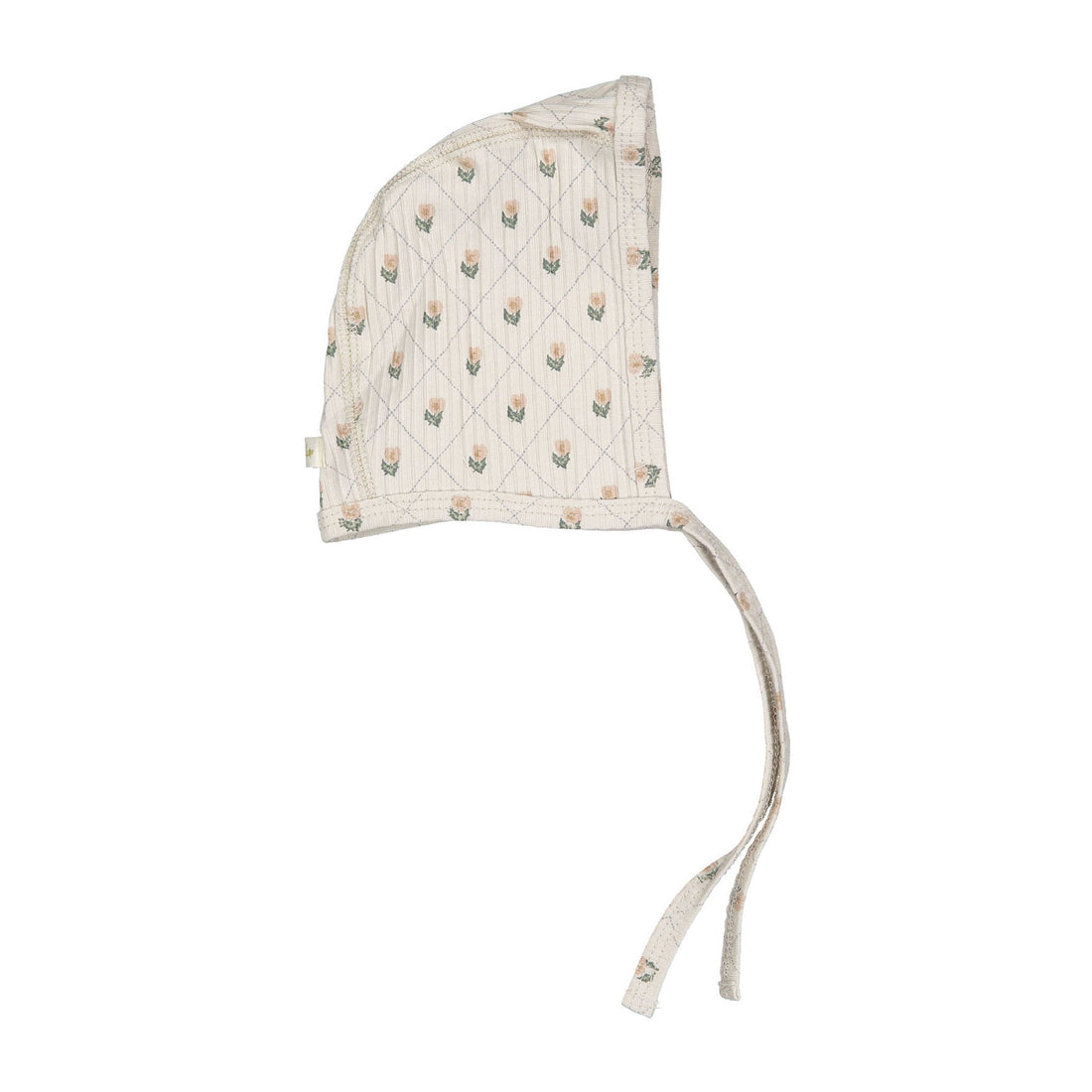 Ladida Layette Pink Grid Bonnet