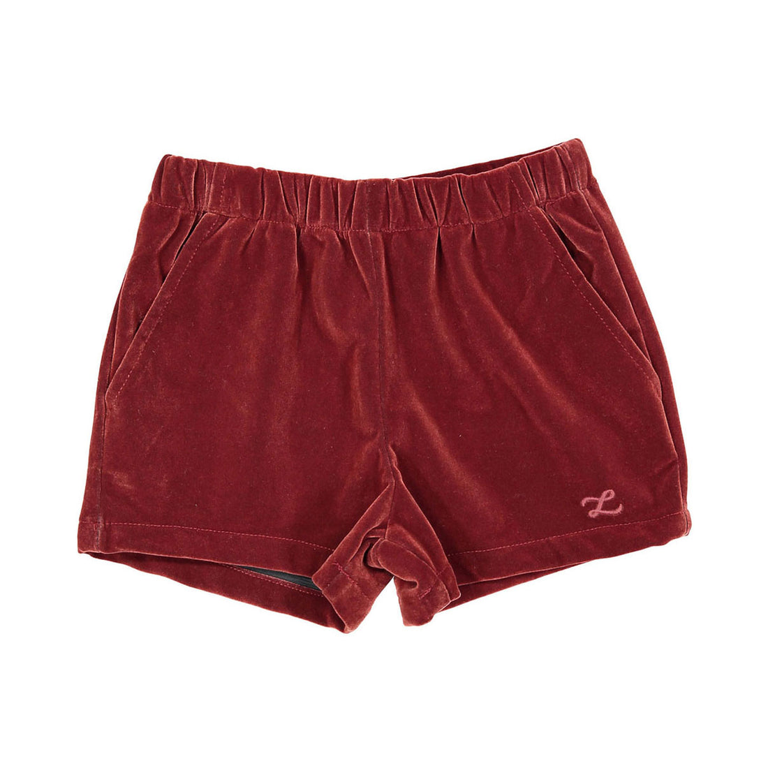 L by Ladida Brick Velvet Shorts