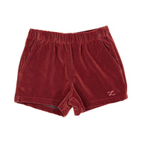 L by Ladida Brick Velvet Shorts