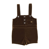 L by Ladida Olive Velvet Short Overalls