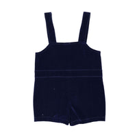L by Ladida Navy Velvet Short Overalls