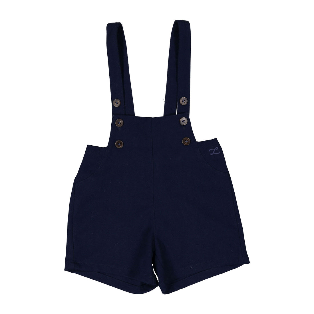 L by Ladida Navy Wool Short Overalls
