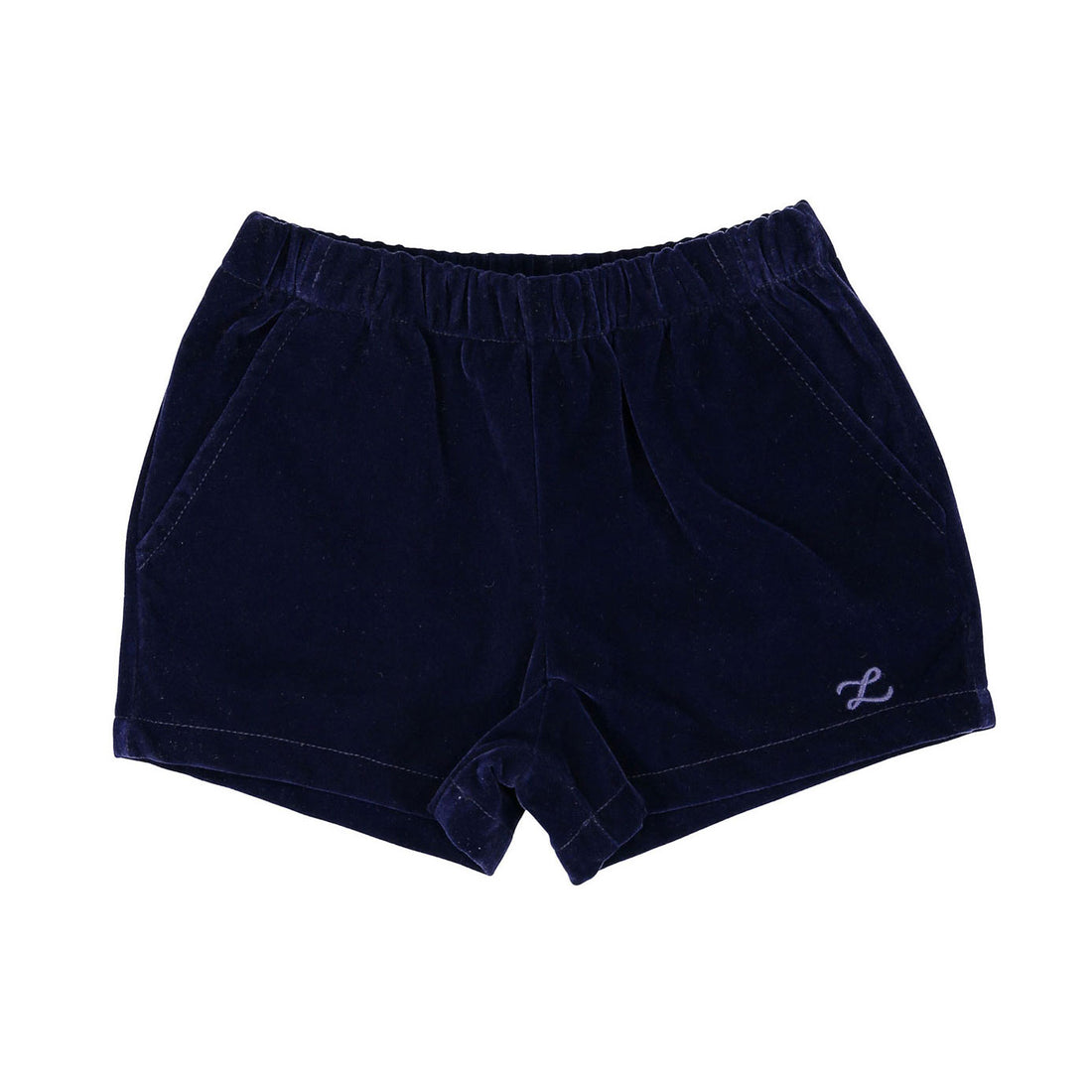 L by Ladida Navy Velvet Shorts