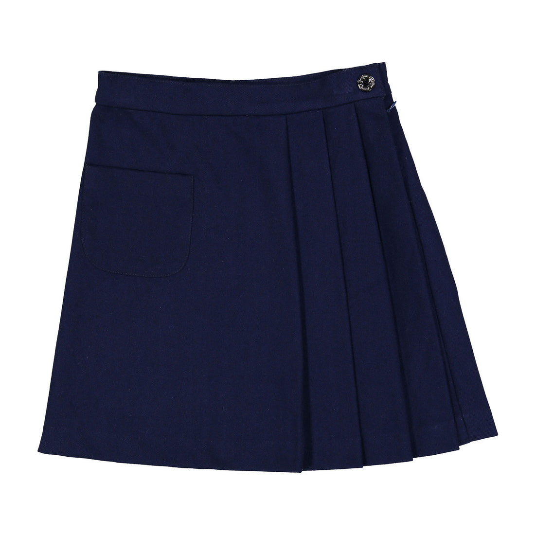 L by Ladida Navy Wool Wap Pleated Skirt