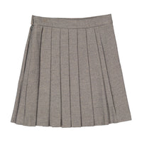 L by Ladida Taupe Wool Wap Pleated Skirt