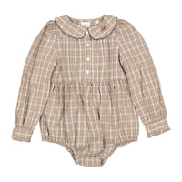 L by Ladida Taupe Plaid Romper