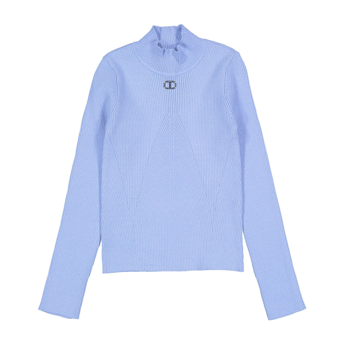 Twinset Frozen Blue Knit Turtleneck Sweater