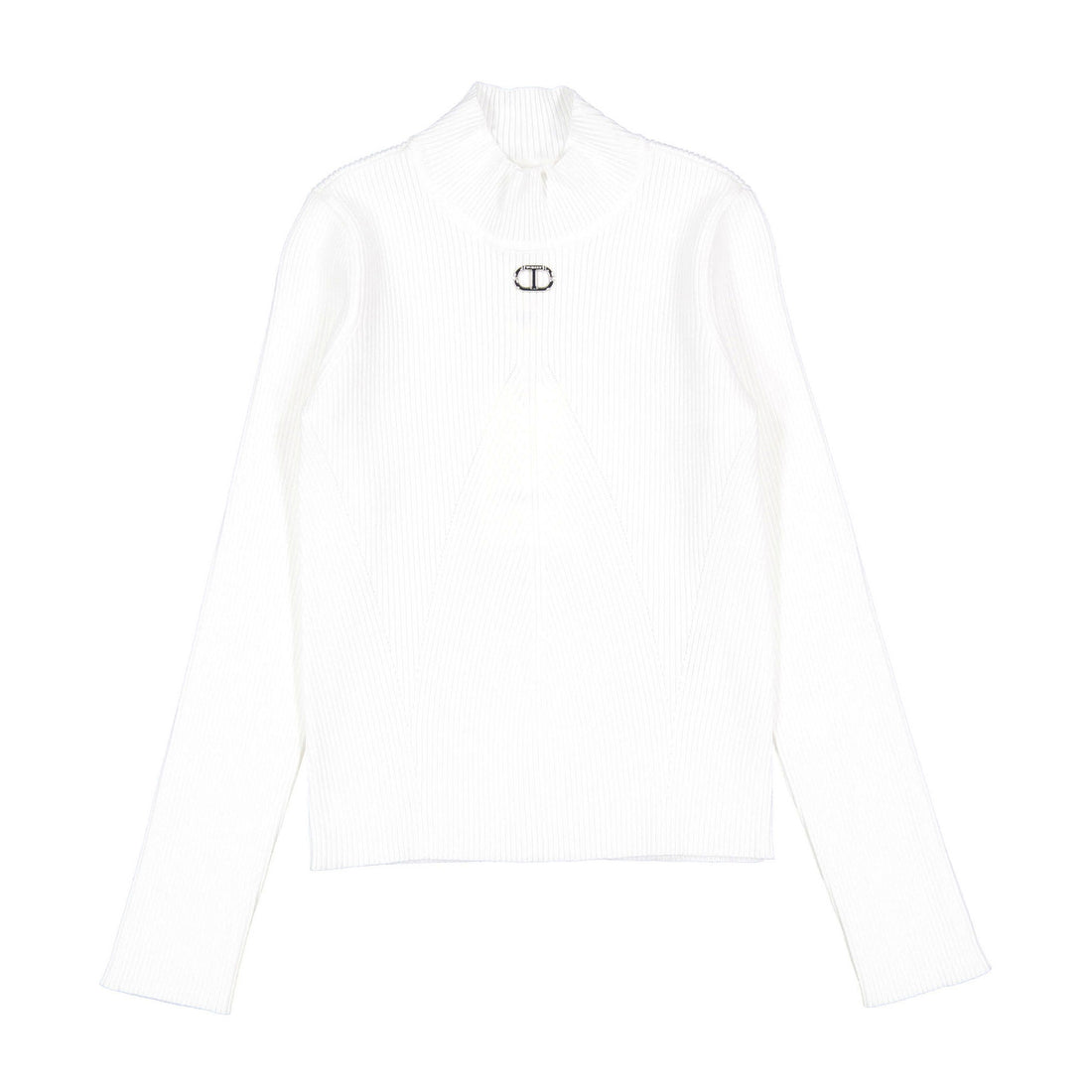 Twinset White Knit Turtleneck Sweater