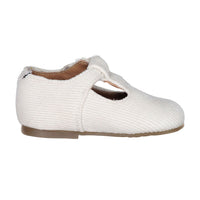 Papanatas Cream Cord Baby T-straps