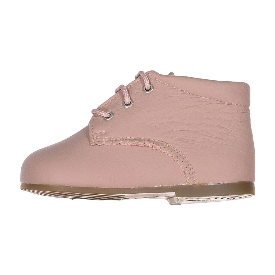 Papanatas Nude Leather Baby Laces Shoe