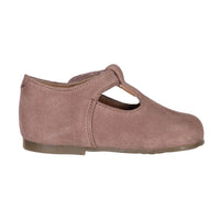 Papanatas Rose Suede Baby T-straps