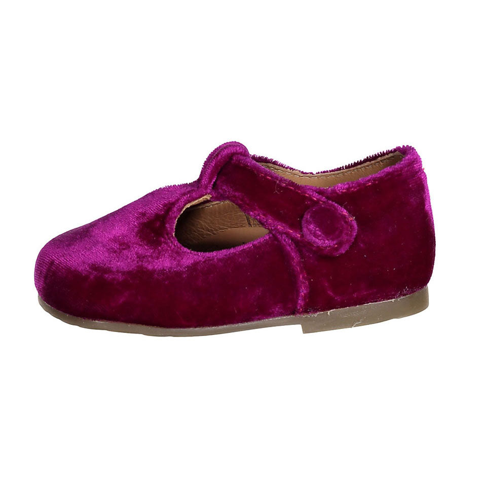 Papanatas Berry Velvet Baby T-straps