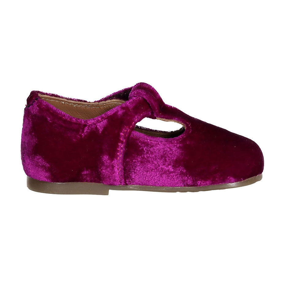 Papanatas Berry Velvet Baby T-straps