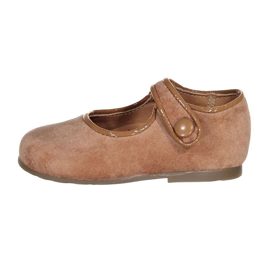 Papanatas Nude Velvet Buckle Baby Shoe
