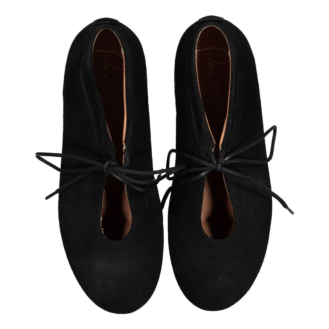 Papanatas Black Suede Tie Shoe