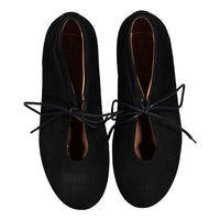 Papanatas Black Suede Tie Shoe