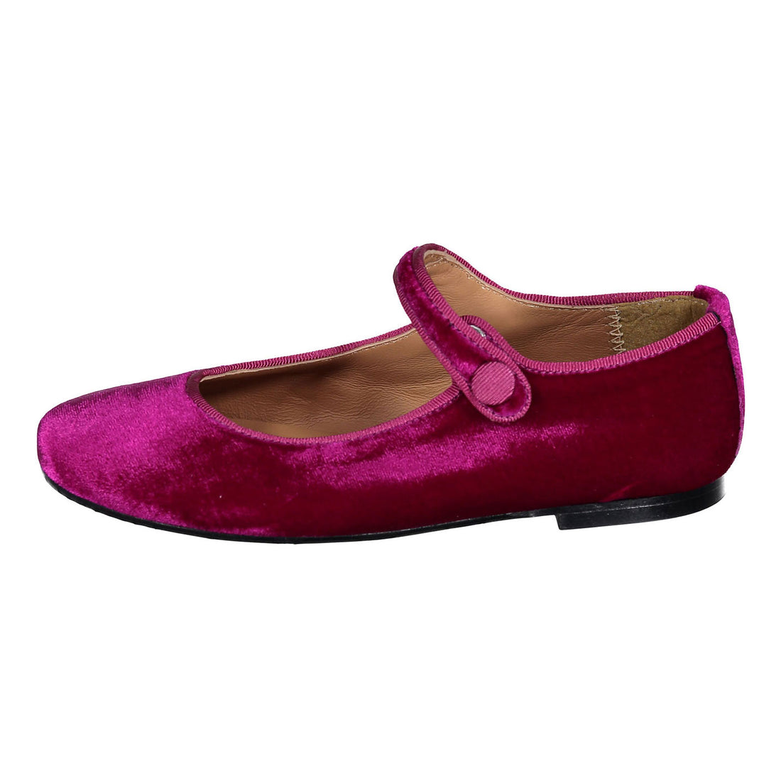 Papanatas Berry Velvet Classic Mary Janes
