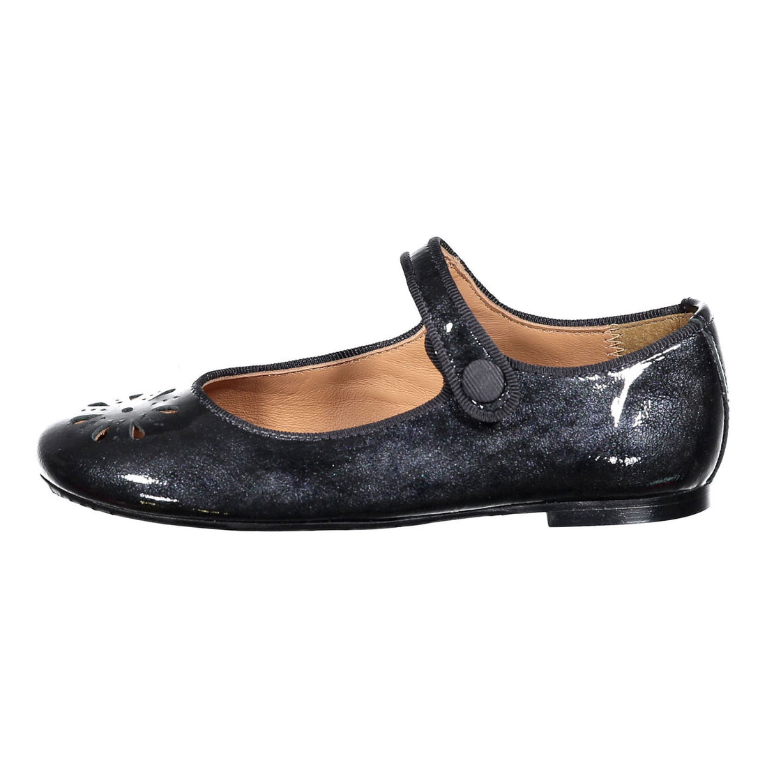 Papanatas Tin Metallic FlowerCutout Mary Janes