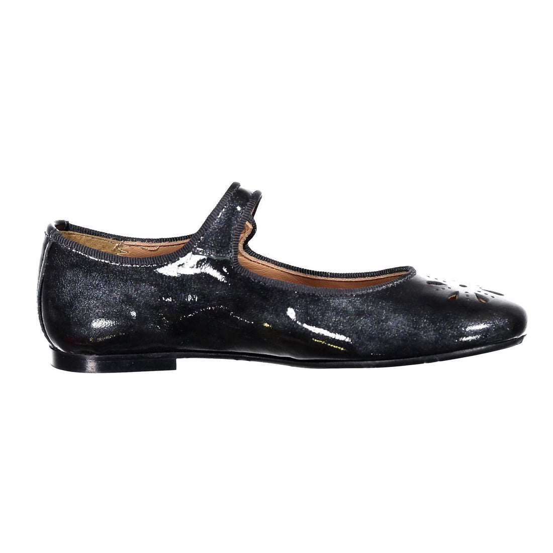 Papanatas Tin Metallic FlowerCutout Mary Janes