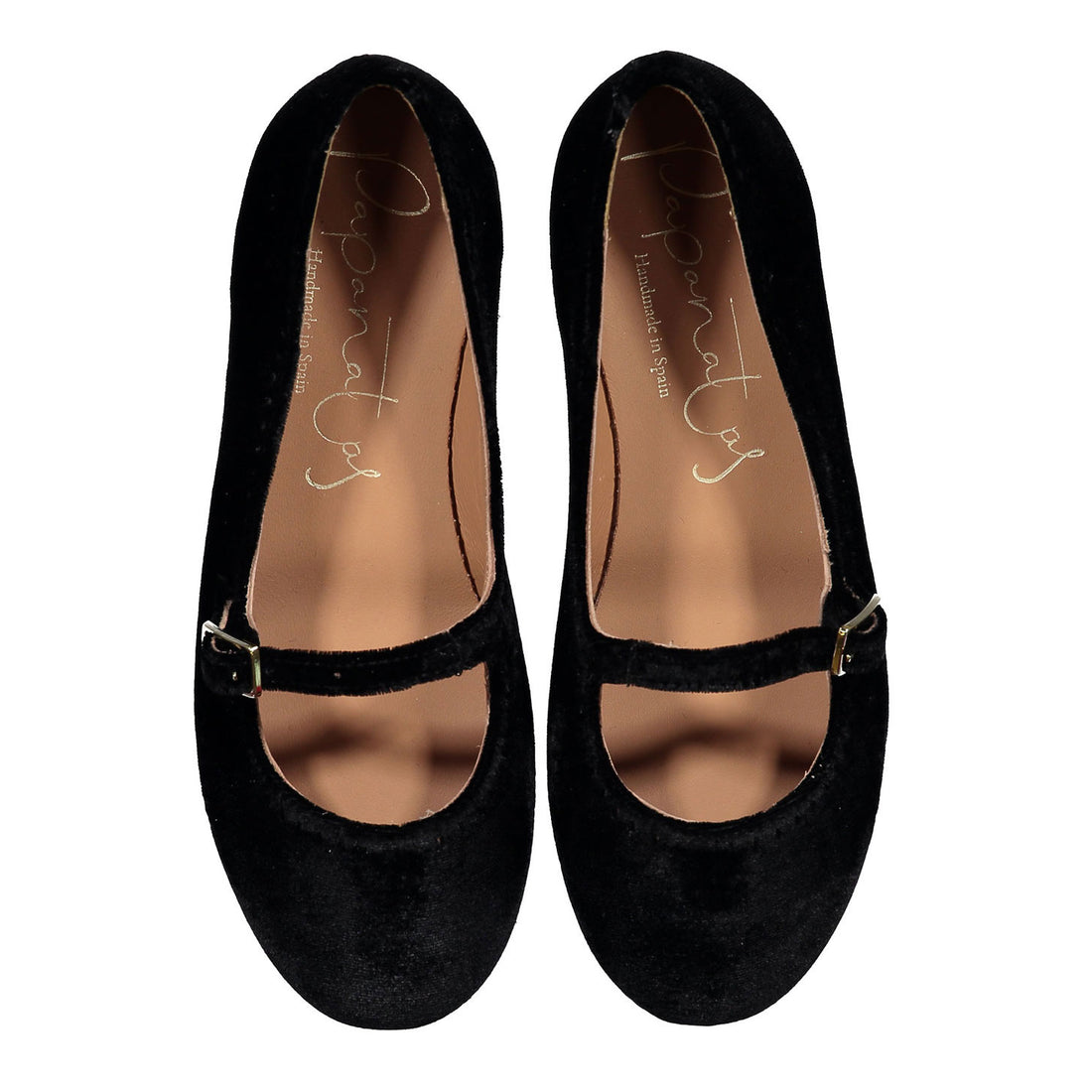 Papanatas Black Suede Front Buckle Shoe