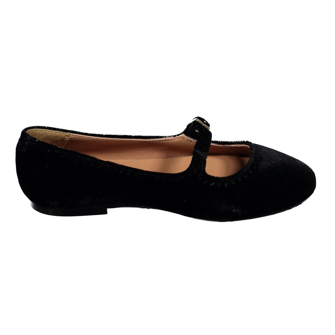 Papanatas Black Suede Front Buckle Shoe