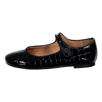 Papanatas Black Croc Classic Mary Janes