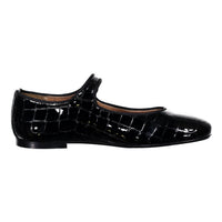 Papanatas Black Croc Classic Mary Janes