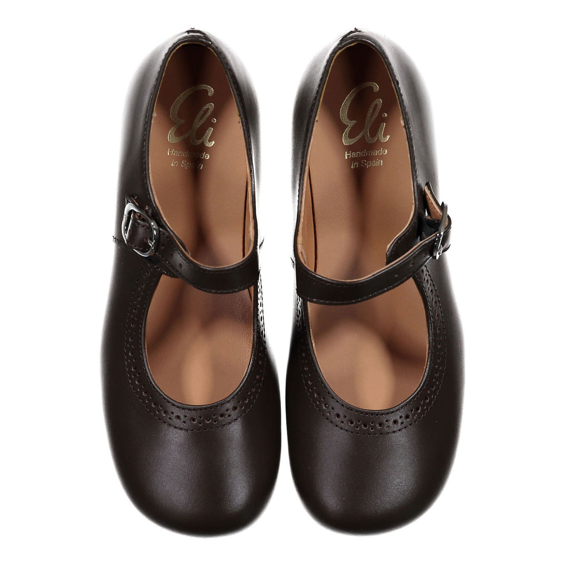 Papanatas Brown Old School Buckle Mary Janes