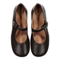 Papanatas Brown Old School Buckle Mary Janes