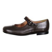 Papanatas Brown Old School Buckle Mary Janes