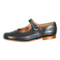 Papanatas Forest Green Old School Buckle Mary Janes