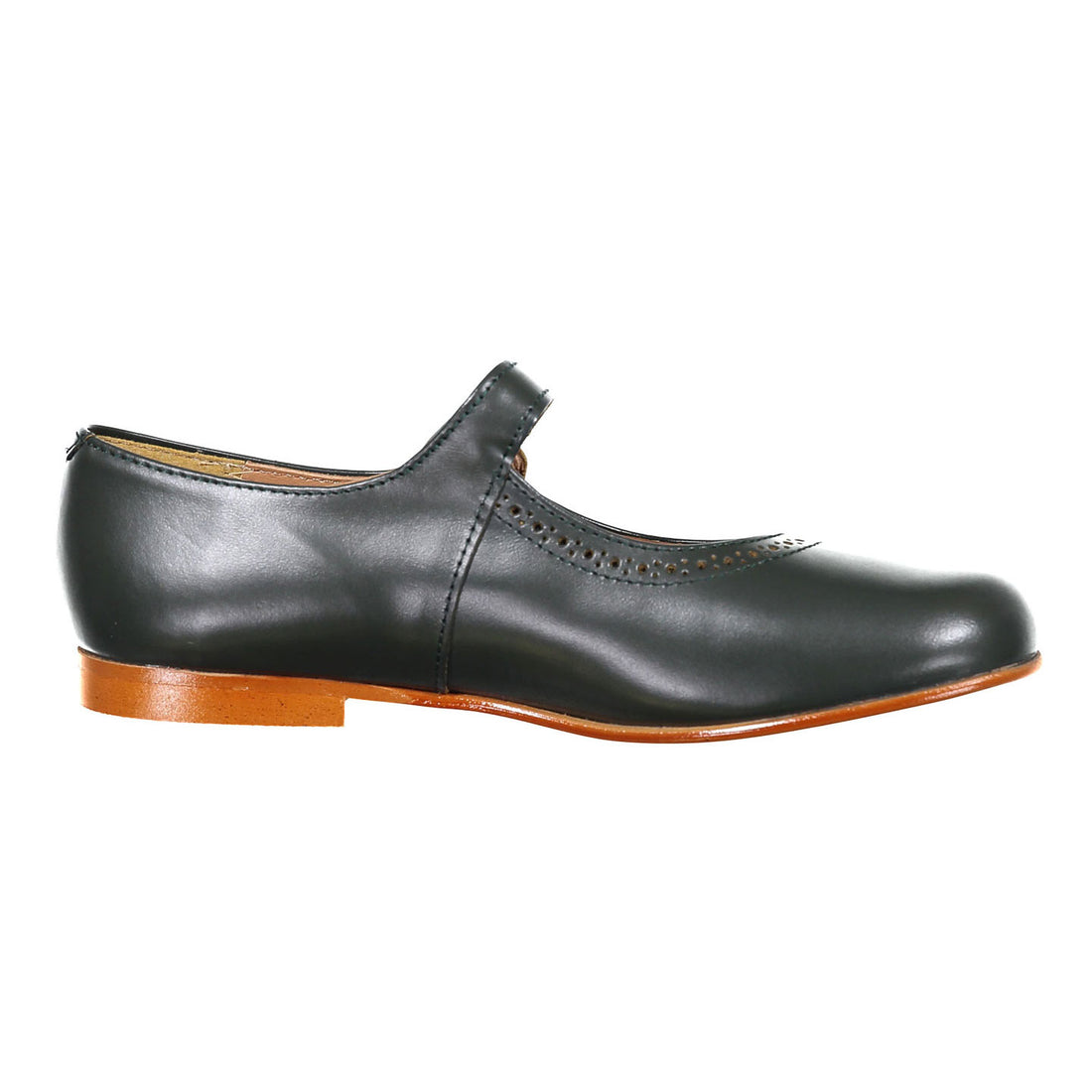 Papanatas Forest Green Old School Buckle Mary Janes