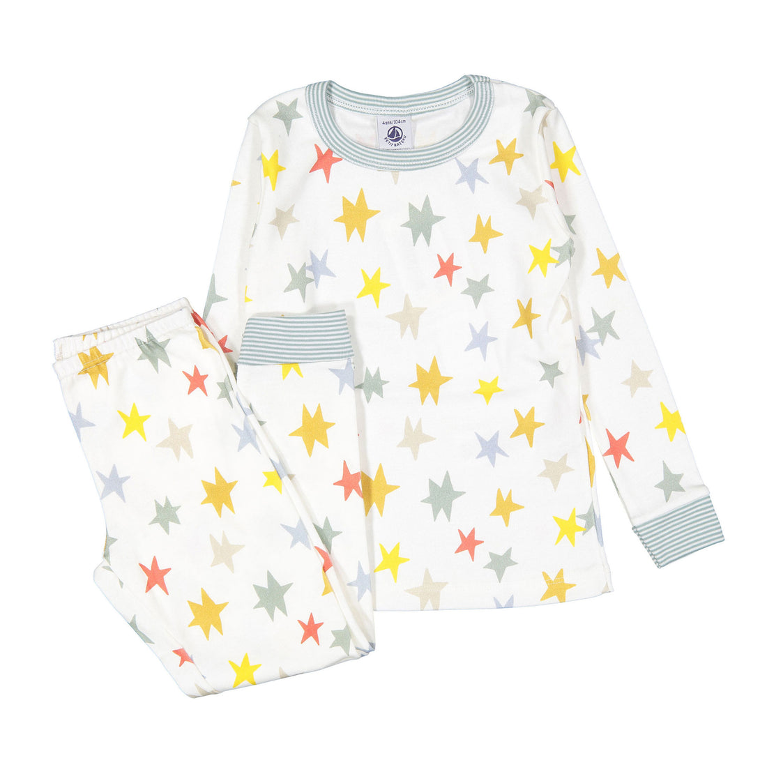 Petit Bateau White Star Printed Pajamas
