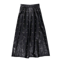 Ava and Lu Black Grommet Leather Skirt