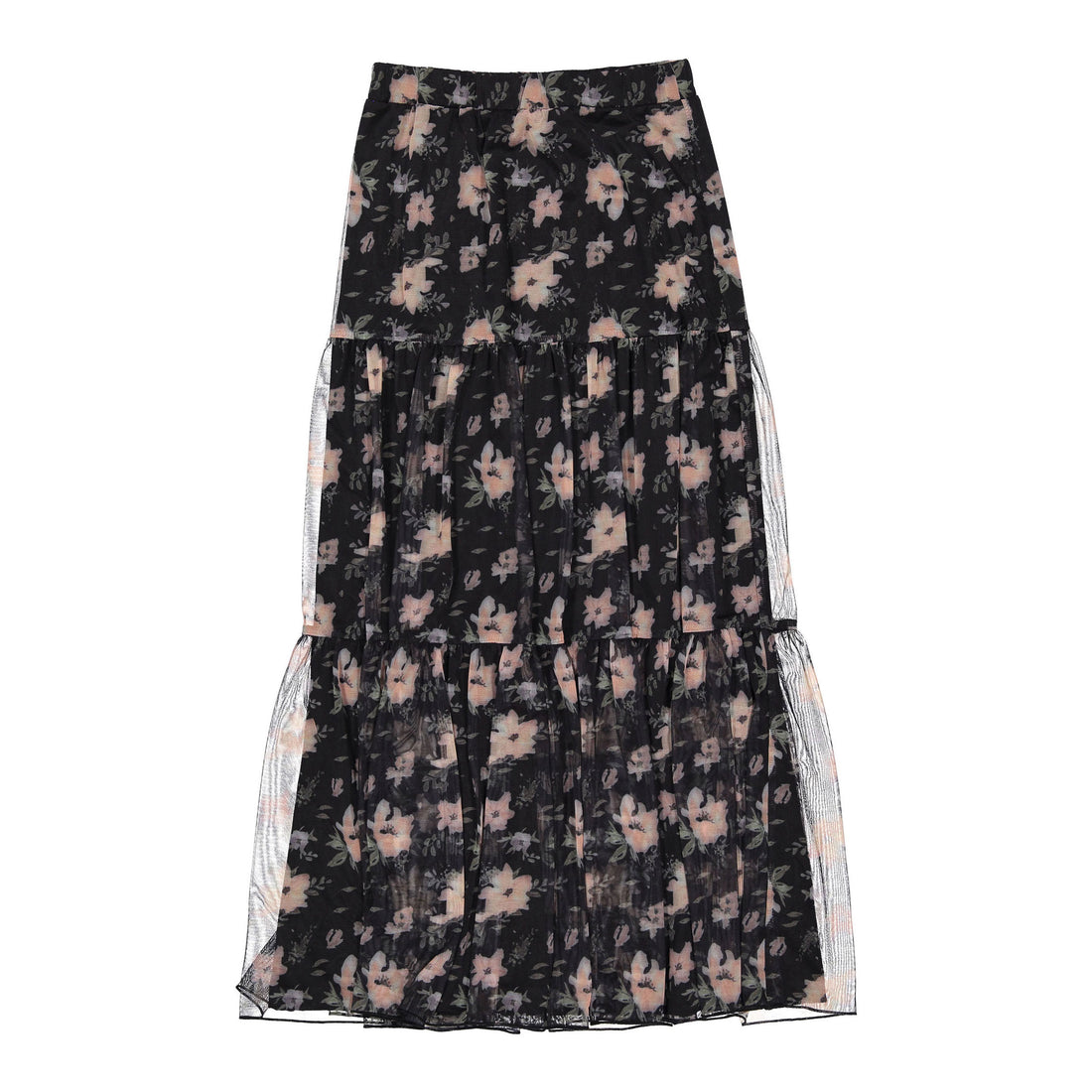 and tmrw Mesh Floral Tiered Skirt