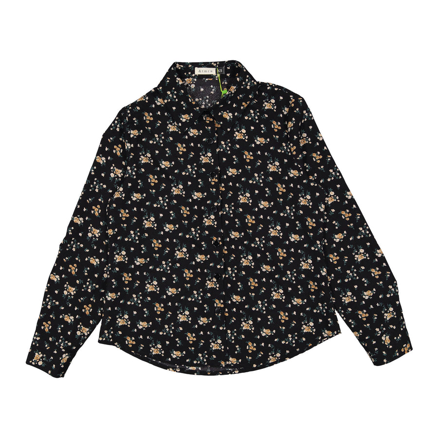 and tmrw Black Floral Blouse