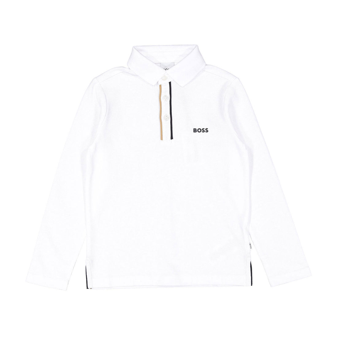 Hugo Boss White Long Sleeve Polo