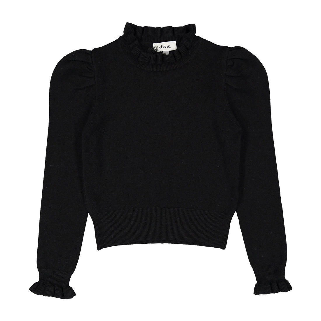 Dixie Black Ruffle Neck Sweater