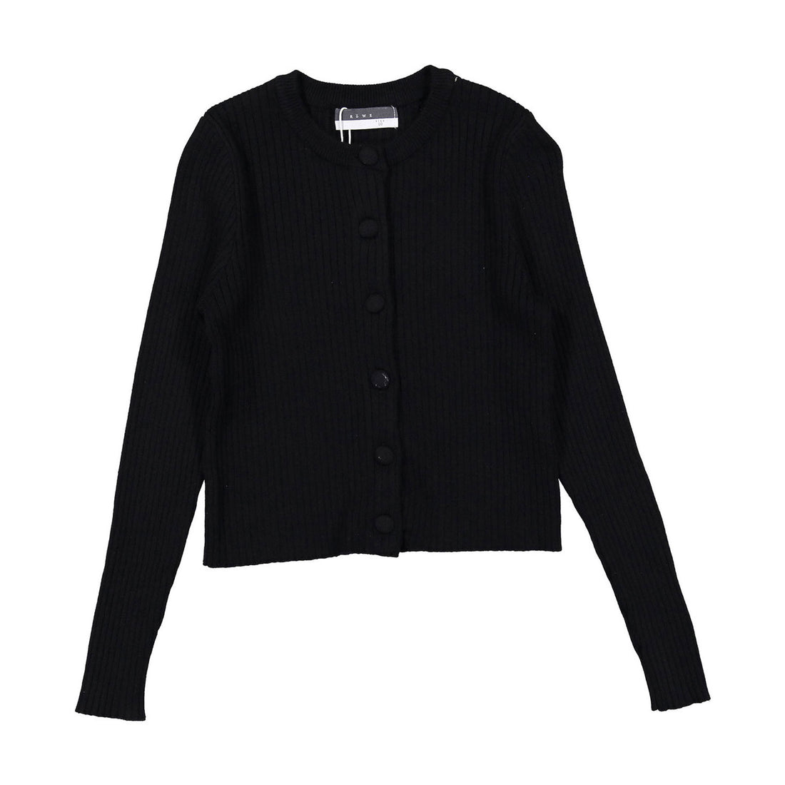 ROWE Black Fitted Ribbed Cardigan