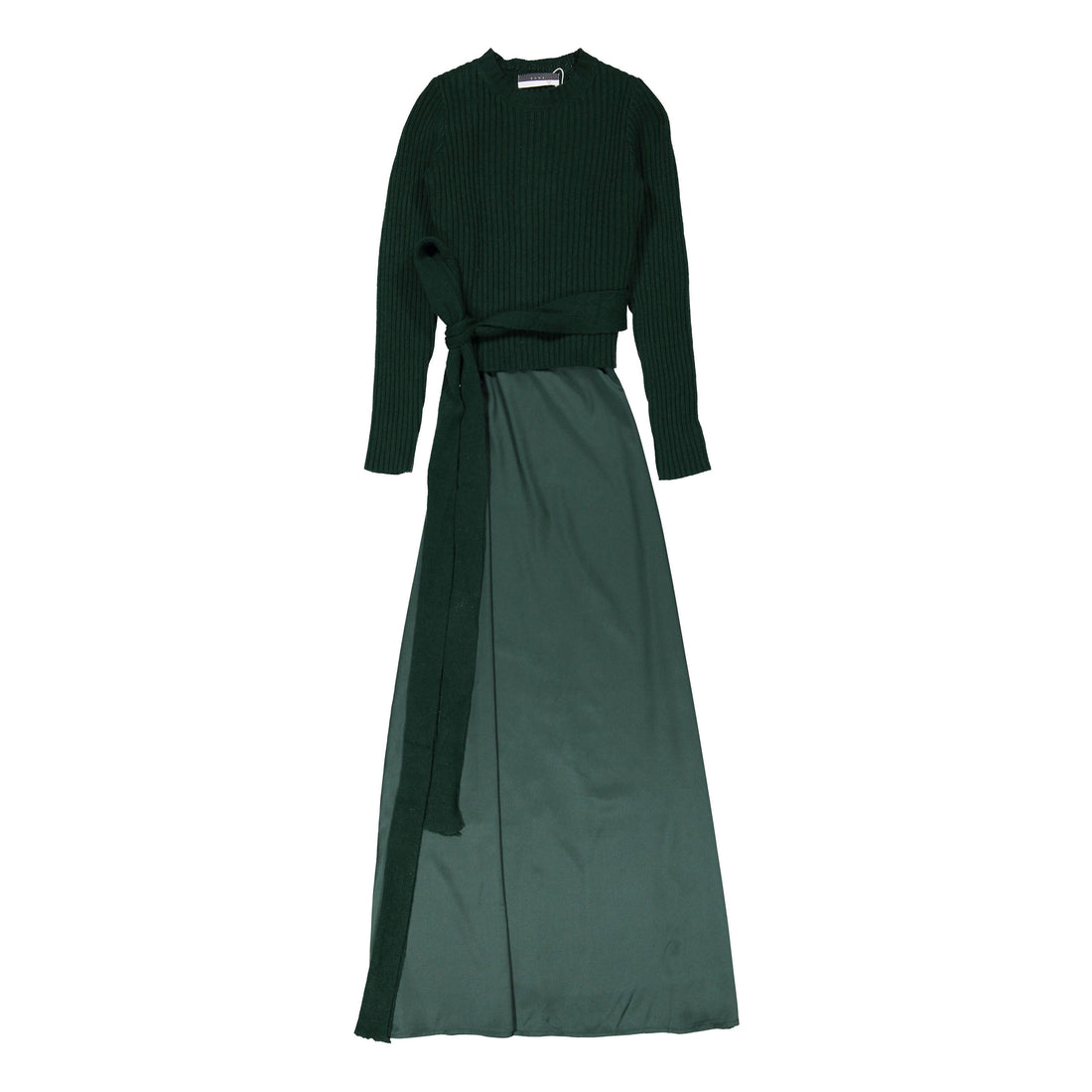 ROWE Emerald Green Dress with Knit Overlay Ladida ROWE Emerald Green Dress with Knit Overlay Ladida