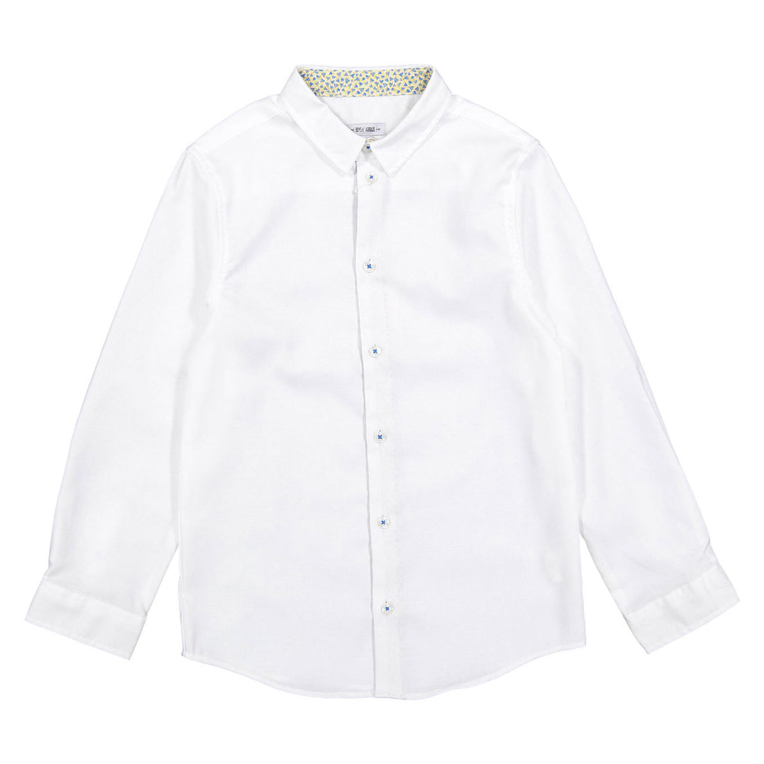 Boys and Arrows White Long Sleeve With Triangles Collar