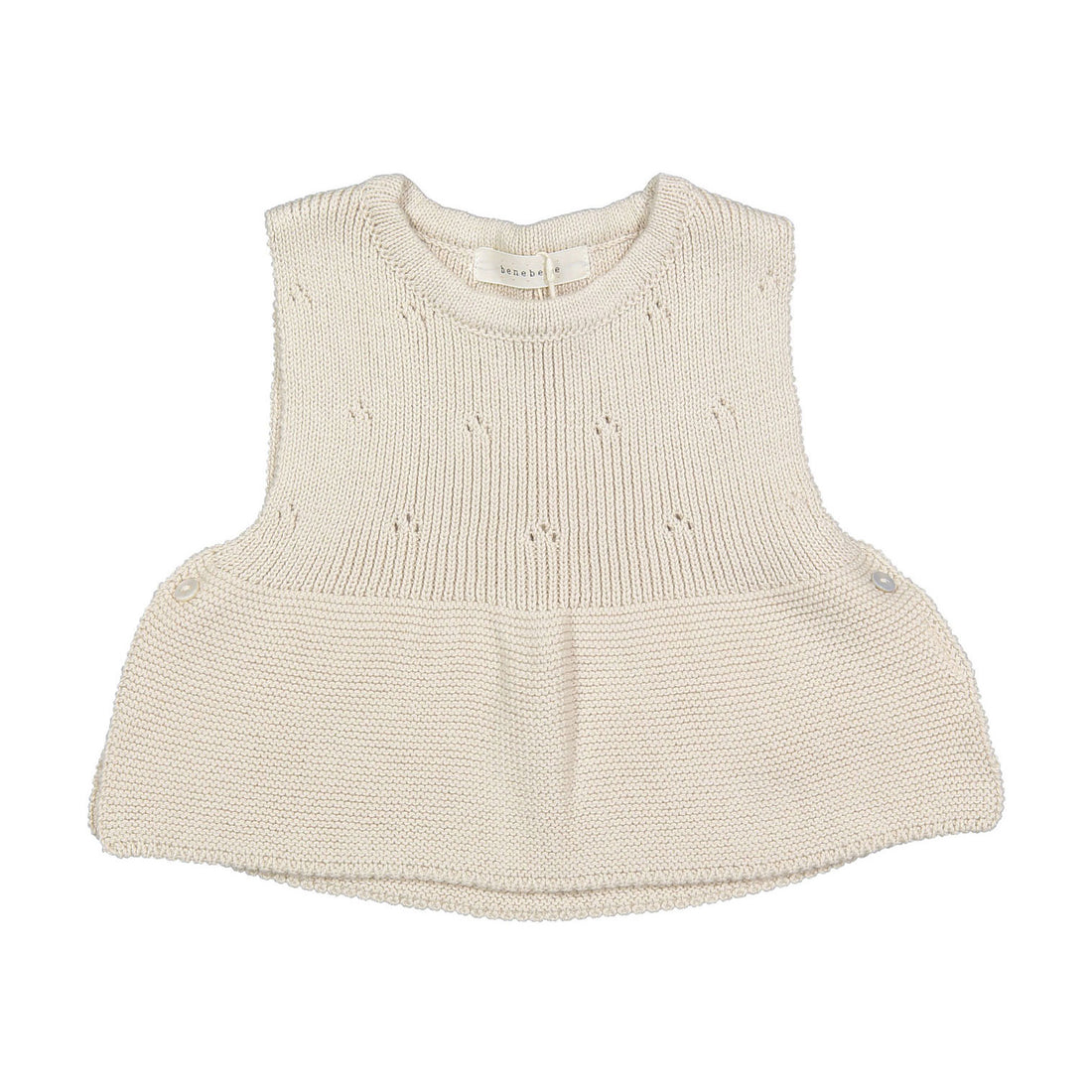 Bene Bene Greyish Ecru Mou Eyelet Knit Vest