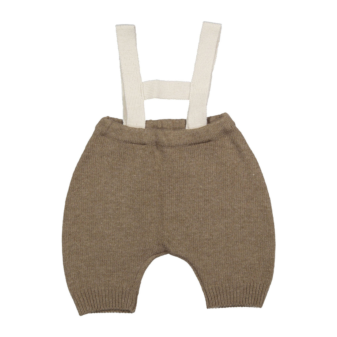 Bene Bene Khaki Brown Tyrol Knit Baby Suspender Pants