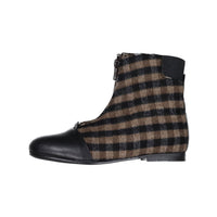 Ladida Shoes Brown Plaid Booties