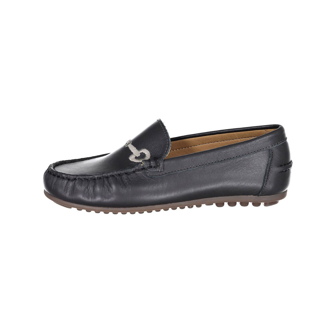 Ladida Shoes Dark Gray Embroidered Buckle Loafer